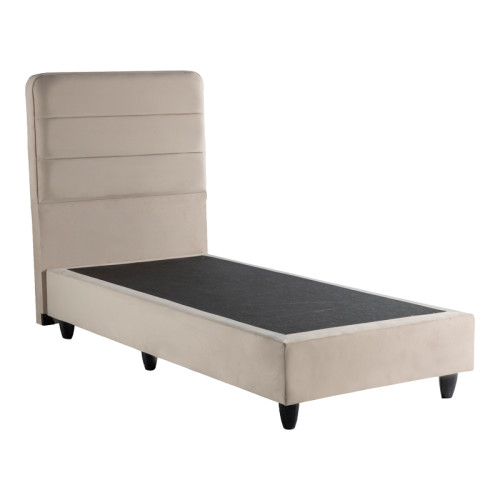 Single bed Linteda pakoworld cream velvet 90x200cm