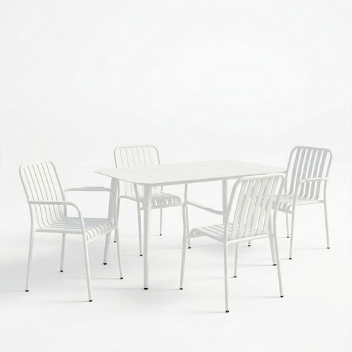 Dining set Heven Vista pakoworld set of 5 pices black aluminum 120x70x72cm