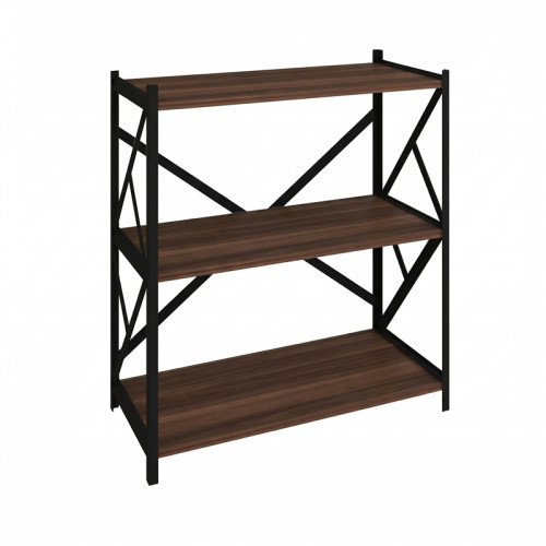 Althea pakoworld freestanding shelf walnut with black metal 60x30x90cm