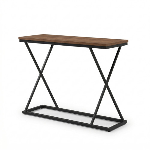 Glimmer pakoworld console tableς walnut with black metal 100x30x80cm