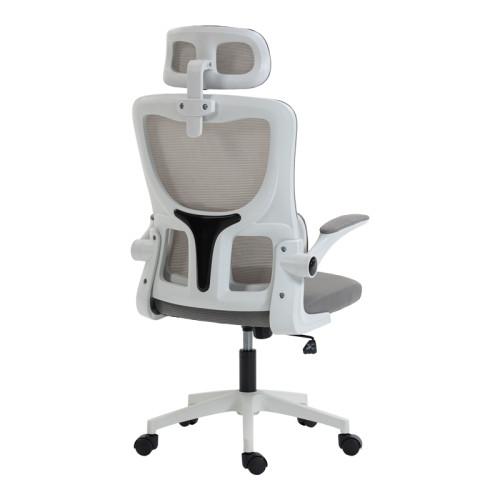Director s office chair Mainz pakoworld white - mesh grey 50x60x112-122cm