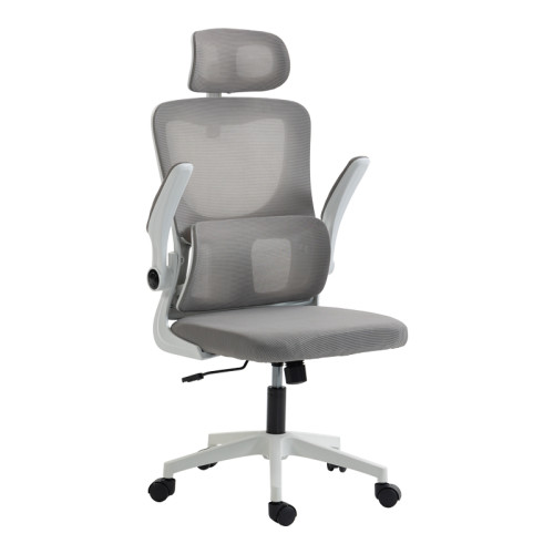 Director s office chair Mainz pakoworld white - mesh grey 50x60x112-122cm