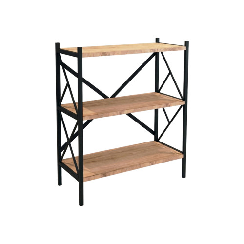 Althea pakoworld freestanding shelf oak with black metal 60x30x90cm