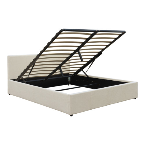 Dellia pakoworld bed with storage space cream fabric 150x200cm