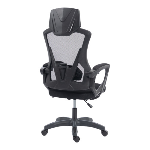 Manager s office chair with footrest Meton pakoworld mesh black color 48x60x118-128cm