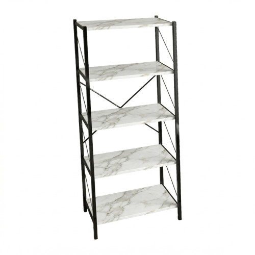 Bimblem pakoworld bookcase marble white with black metal  60x30x150cm