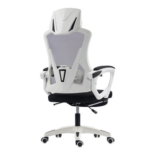 Manager s office chair with footrest Meton pakoworld white - mesh black 48x60x118-128cm