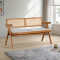 Winslow pakoworld rubberwood 2-seater sofa in light walnut color-light grey fabric 130x60x77.5cm