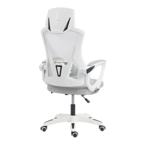 Manager s office chair with footrest Meton pakoworld white - mesh grey 48x60x118-128cm