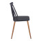 Dining chair Aurora pakoworld black pp-natural color metal leg 42x49.5x77cm