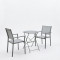 Bistro Confidence pakoworld dining 3-piece set anthracite metal frame with gray textilene D60×71 cm