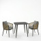 Dining set Peluxe Vista pakoworld set of 3 pieces anthracite aluminum with PE rope and cushions 80x80x72cm