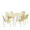 Dining set Heven Vista pakoworld set of 7pices champagne aluminum 120x70x72cm