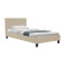 Bed with mattress Nevil-Perfecto pakoworld beige fabric with black leg 90x190cm