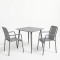 Dining set Heven Vista pakoworld set of 3 pieces anthracite aluminum 80x80x72cm