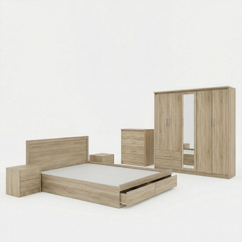 Olympus pakoworld Sonoma Bedroom Set with Bed 160x200cm Set of 5pcs