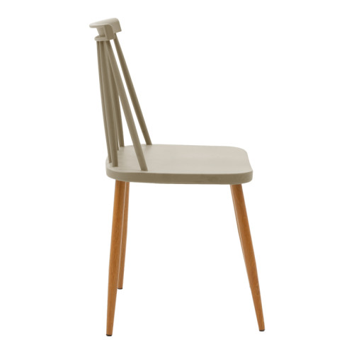 Dining chair Aurora pakoworld mocha pp-natural color metal leg 42x49.5x77cm
