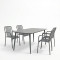 Dining set Heven Vista pakoworld set of 5 pieces anthracite aluminum 150x80x72cm