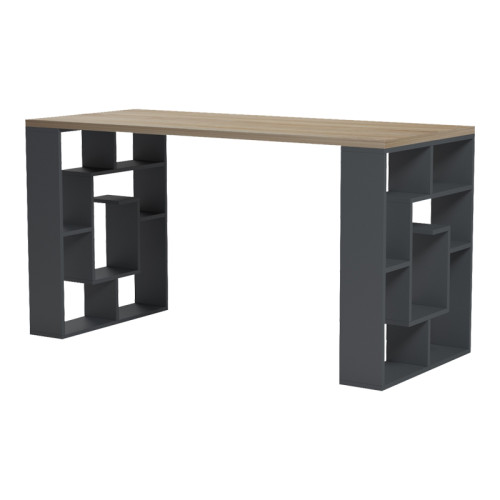 Desk with shelf Labirent pakoworld anthracite-sonoma 140x60x75cm