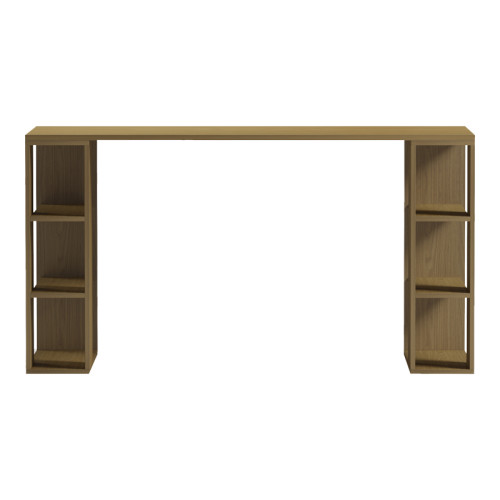 Colmar pakoworld desk with shelf in light walnut 140x60x75cm