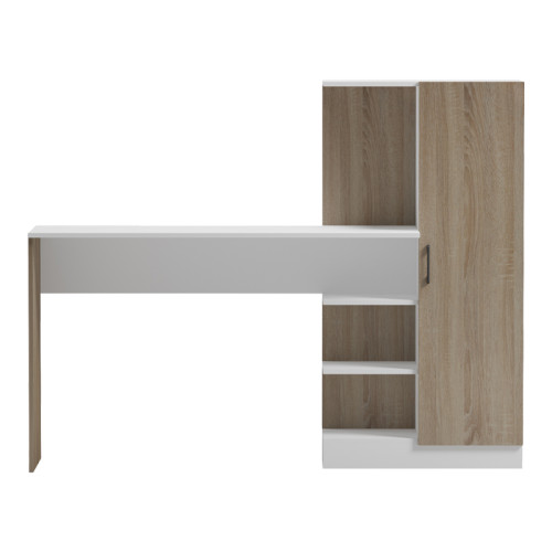 Office with bookcase and cabinet Ofisio pakoworld sonoma-white 152.3x40x120cm