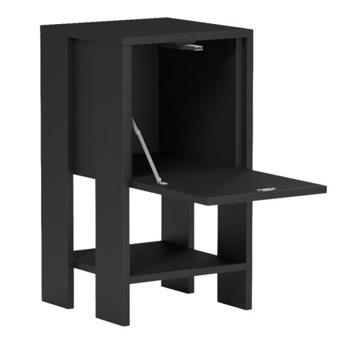 Bedside table Reppo pakoworld black  30x30x55cm