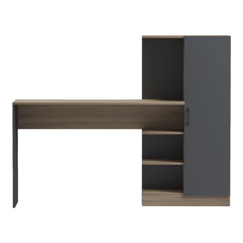 Office with bookcase and cabinet Ofisio pakoworld sonoma-anthracite 152.3x40x120cm