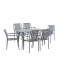 Dining set Heven Vista pakoworld set of 7 pieces anthracite aluminum 120x70x72cm
