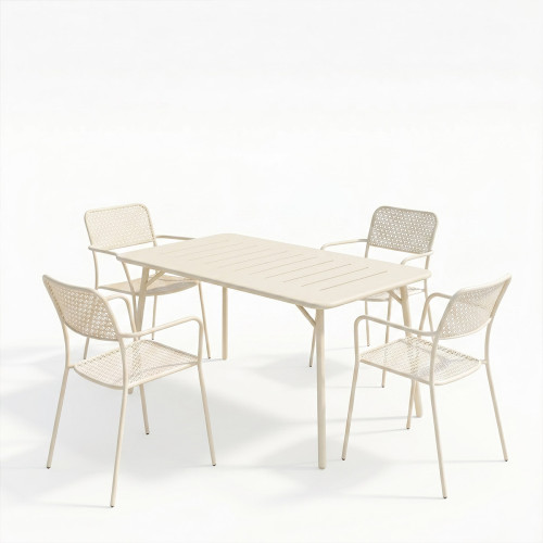 Moraja Federal pakoworld set of 5 pieces cream metal 140x80x72cm