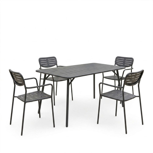 Moraja Deraby pakoworld set of 5 pieces black metal 140x80x72cm