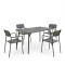 Moraja Deraby pakoworld set of 5 pieces black metal 140x80x72cm