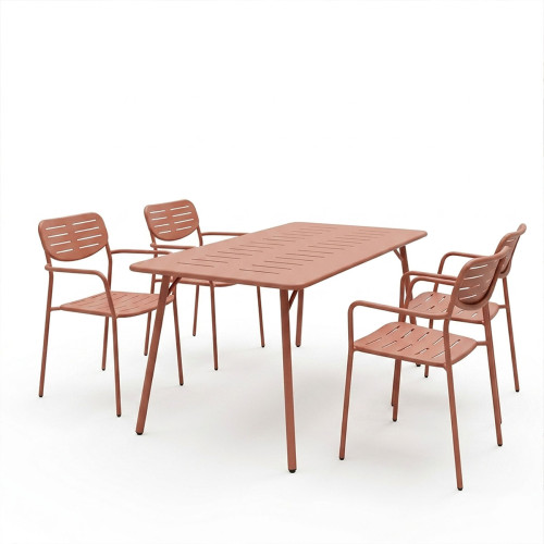 Moraja Deraby pakoworld set of 5 pieces terracotta metal 140x80x72cm