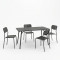 Moraja Deraby Ι pakoworld set of 5 pieces black metal 140x80x72cm
