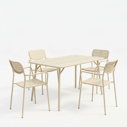 Moraja Deraby pakoworld set of 5 pieces cream metal 140x80x72cm