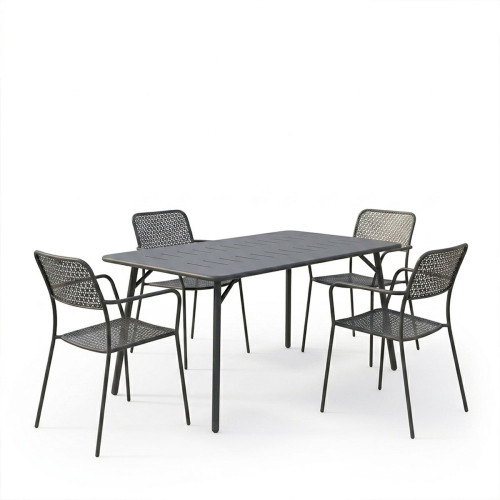Moraja Federal pakoworld set of 5 pieces black metal 140x80x72cm