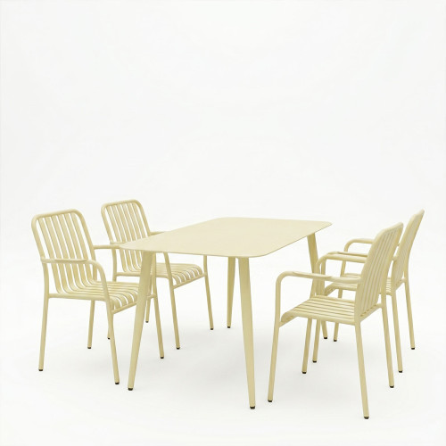 Dining set Heven Vista pakoworld set of 5 pices black aluminum 120x70x72cm