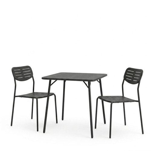 Moraja Deraby I pakoworld set of 3 pieces black metal 70x70x73cm