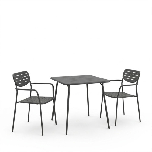 Moraja Deraby pakoworld set of 3 pieces black metal 70x70x73cm