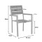 Breze pakoworld stackable armchair plywood in natural-aluminum in white shade 57.5x60x88cm