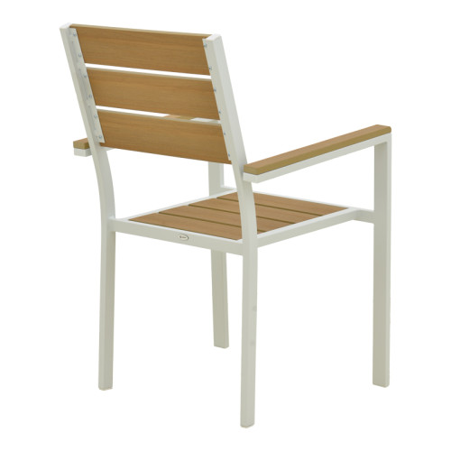 Breze pakoworld stackable armchair plywood in natural-aluminum in white shade 57.5x60x88cm