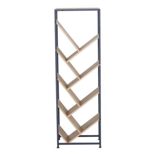 Orunta pakoworld oak-black metal bookcase 40x26.5x125cm