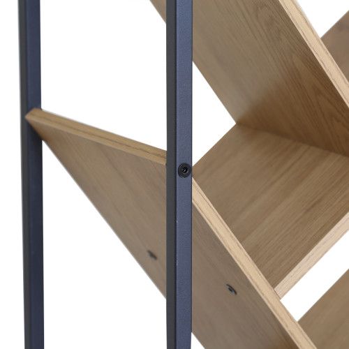Orunta pakoworld oak-black metal bookcase 40x26.5x125cm