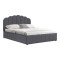 Double bed Tatiana pakoworld fabric anthracite with storage 120x200cm
