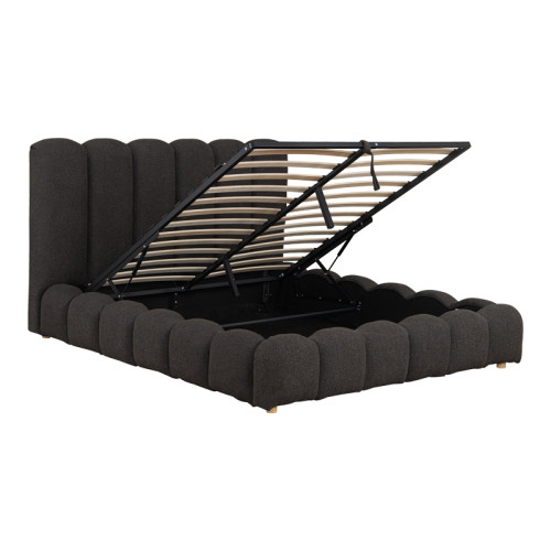 Nuvem pakoworld bed, anthracite boucle fabric, with storage space 160x200cm