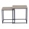 Masuta pakoworld coffee tables 2 pcs. mdf black with marble effect- black metal