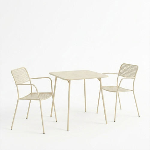 Moraja Federal pakoworld set of 3 pieces cream metal 70x70x73cm