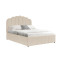 Double bed Tatiana pakoworld velvet beige with storage 120x200cm