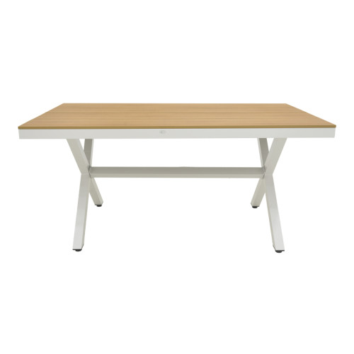 Thorio table pakoworld plywood in natural -aluminum in white shade 160x90x75cm