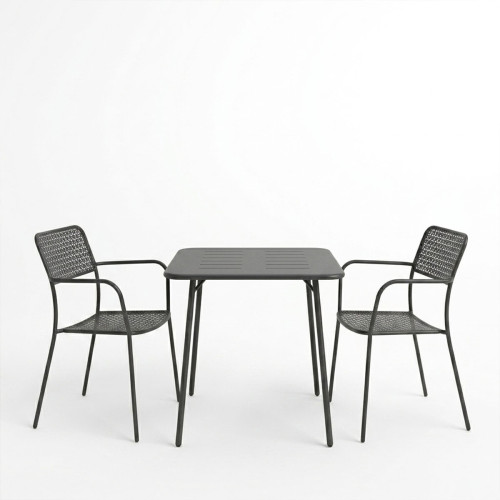 Moraja Federal pakoworld set of 3 pieces black metal 70x70x73cm