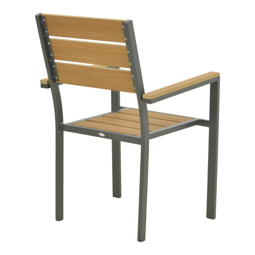Breze pakoworld stackable armchair plywood in natural-aluminum in anthracite shade 57.5x60x88cm